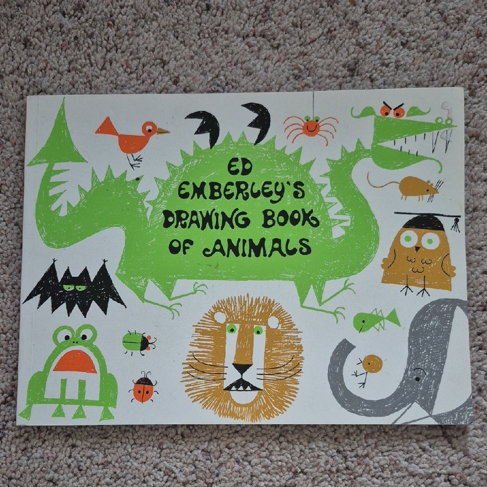 70s ED EMBERLEY'S DRAWIMG BOOK OF ANIMALS 1st Ed vtg HOMESCHOOL art Drawing Book
